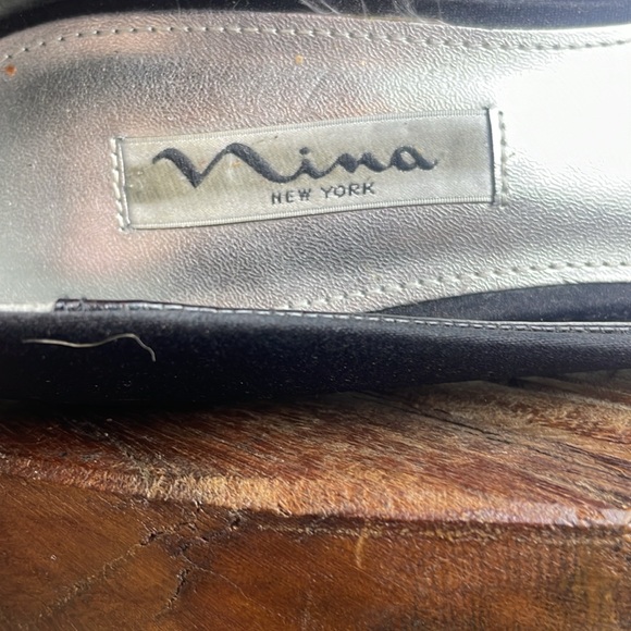 Nina New York Textile Pointed Toe Kitten Heel Shoe BLACK Rhinestones Size 8M - Picture 4 of 11